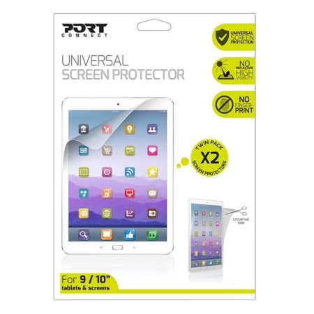 Port Connect Universal Screen Protector for 11" Tablets Twin Pack - Clear