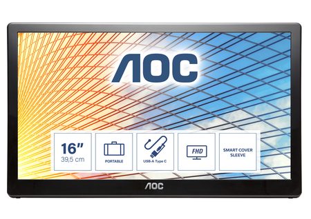 AOC 59 Series E1659FWU LED display 39.6 cm (15.6") 1366 x 768 pixels Black