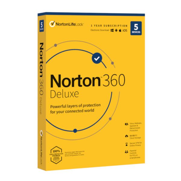 Norton 360 Deluxe 50Gb AF 1 User 5 Device 12 Months