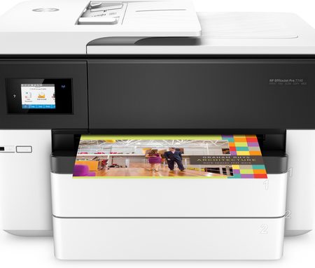 HP OfficeJet Pro 7740 Wide Format All-in-One Printer, Color, Printer for Small office, Print, copy, scan, fax, 35-sheet ADF; Scan to email