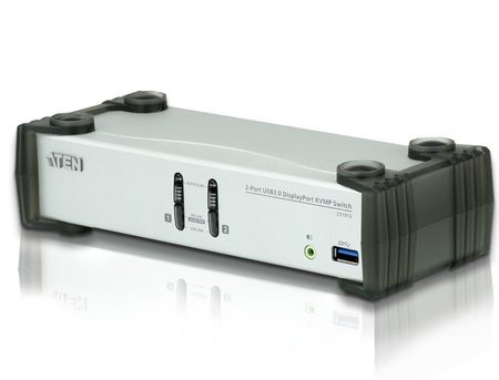 ATEN 2-Port USB 3.1 Gen 1 DisplayPort 1.1 KVMP Switch with Speaker (KVM cables included)