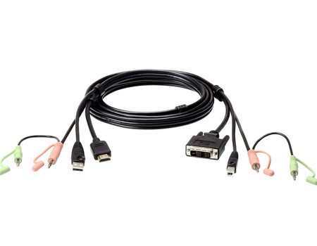 ATEN HDMI to DVI-D USB USB KVM Cable with Audio; 1,8M USB HDMI to DVI-D