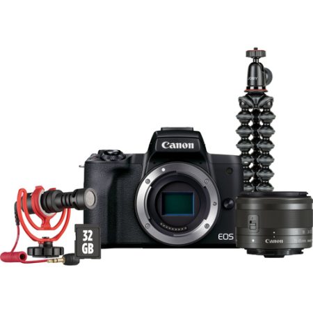 Canon EOS M50 Mark II + EF-M 15-45mm IS STM + Vlogger Kit MILC 24.1 MP CMOS 6000 x 4000 pixels Black