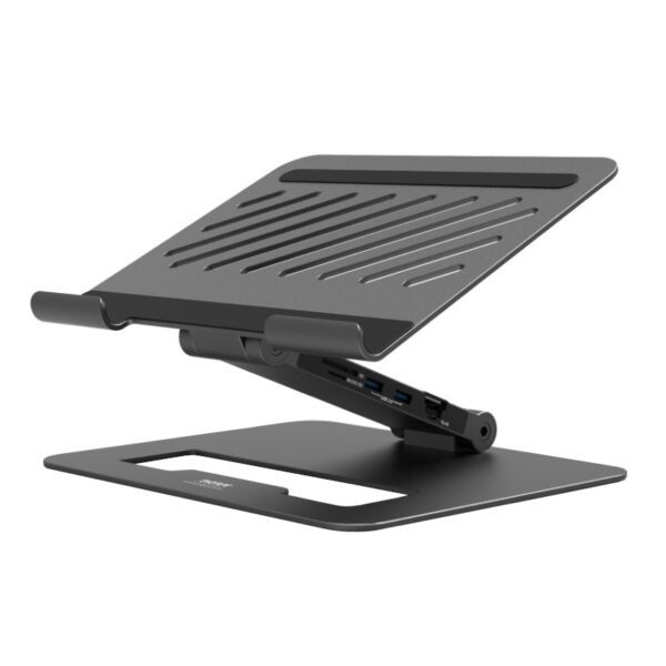 Port Connect Adjustable Stand + Dock Type-C to 1 x RJ45|2 x USB3.1 Gen1|2 x HDMI 4k@60Hz|1 x Type-C|PD85W|SDand Micro SD Reader