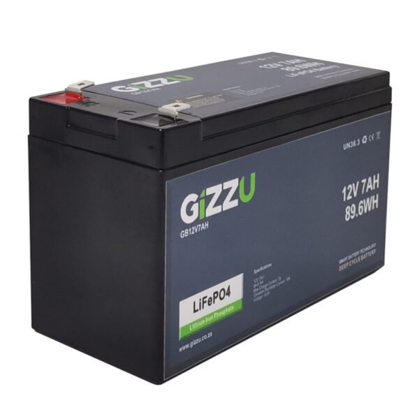 GIZZU 12V 7AH LIFEPO4 REPLACEMENT BATTERY