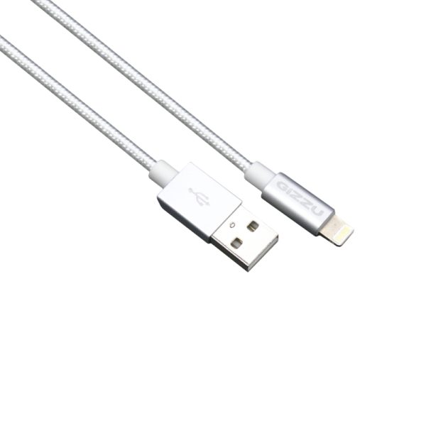 GIZZU Lightning 1.2m Braided Cable White