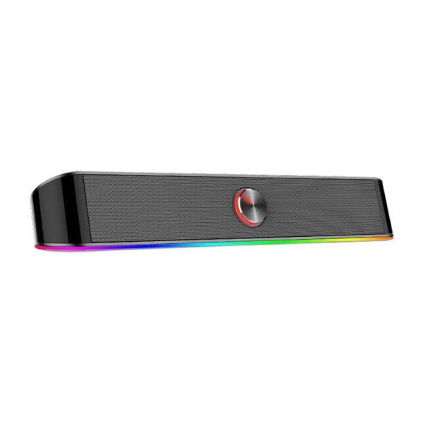 REDRAGON 2.0 Sound Bar ADIEMUS 2 x 3W RGB USB|Aux PC Gaming Speaker - Black