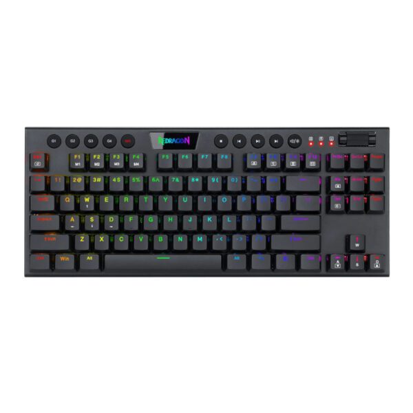 REDRAGON Horus 84Key RGB Red Switch Low Profile Wireless Gaming Mechanical Keyboard - Black