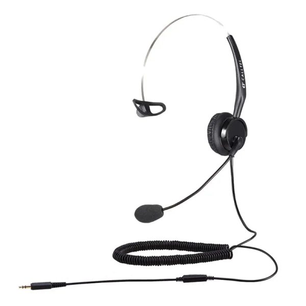 Calltel T400 Mono-Ear Headset - Noise-Cancelling Mic - Single 3.5mm Jack