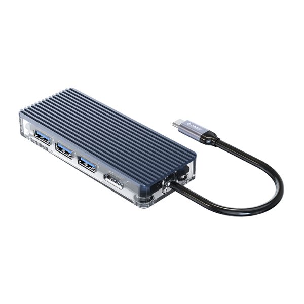 ORICO 7 Port 3 x USB3.0|1 x HDMI|1 x TF|1 x SD|1 x Type-C Transparent Hub - Grey
