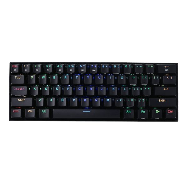 REDRAGON DRACONIC PRO Mechanical 61 Key|Bluetooth 5.0|RGB 9 Colour Modes|Rechargable Battery|Type-C Charging Cable Gaming Keyboard - Black