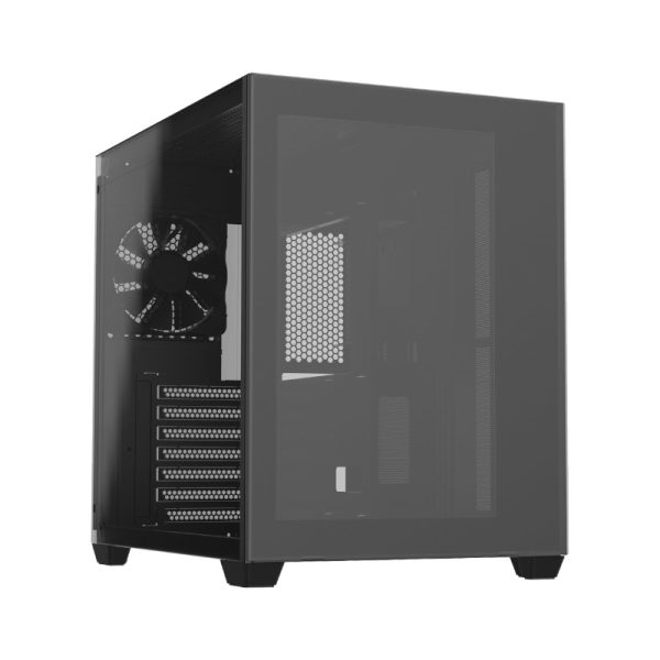 FSP CMT380B | ATX | Micro-ATX | Mini-ITX | Gaming Chassis | 1x 120mm | Mid Tower |Tempered Glass side panel | Black