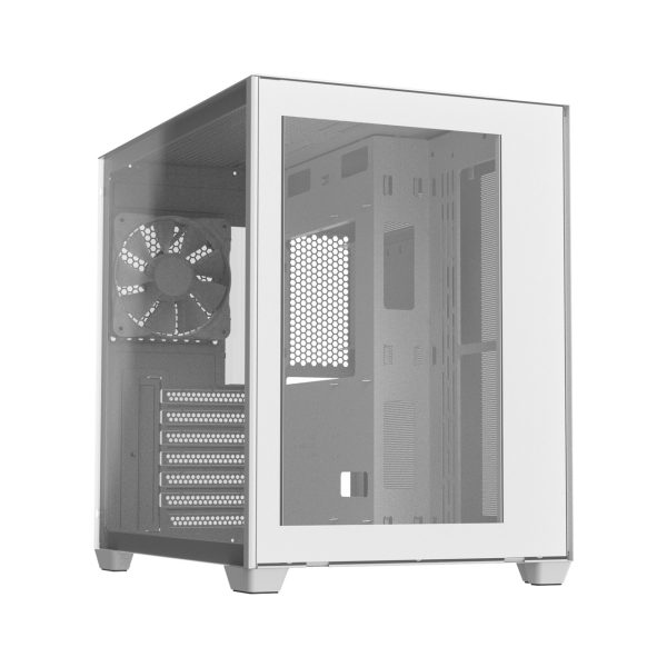 FSP CMT380W | ATX | Micro-ATX | Mini-ITX | Gaming Chassis | 1x 120mm| Mid Tower | Tempered Glass side panel | White