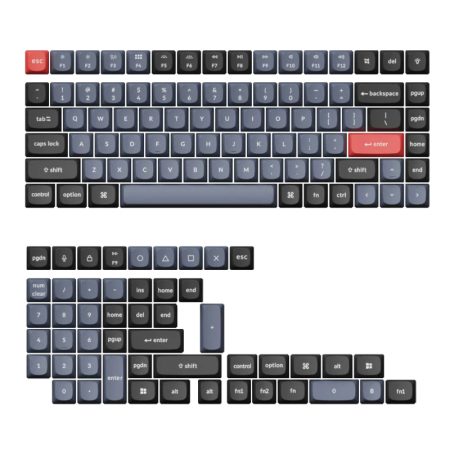 Keychron Double Shot OSA PBT Keycap Full Keycap Set - Black and Grey