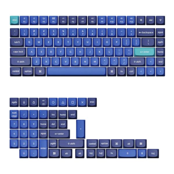 Keychron Double Shot OSA PBT Keycap Full Keycap Set - Light and Dark Blue