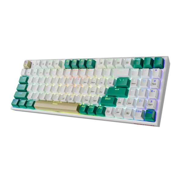REDRAGON Kitava 94Key Green|White KeyCap RGB Red Switch Mechanical Gaming Keyboard - White|Green|Yellow