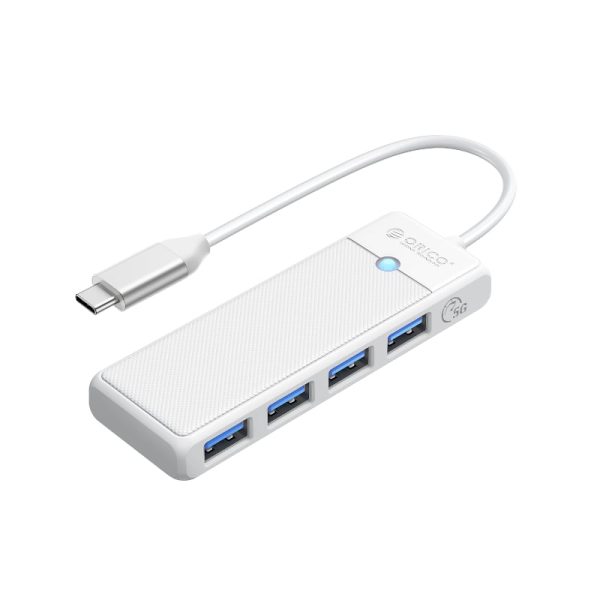 ORICO PW Series 4-Port USB3.0 Hub | Type-C | USB-A3.0 x 4 (5GBPS Sharing) | 15cm | White