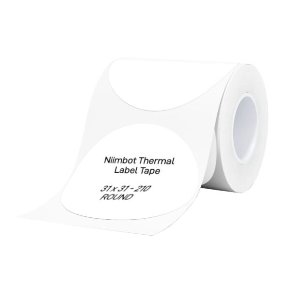 NIIMBOT B1/B21/B3S Thermal Label 31x31mm - 210 Labels Per Roll - White Round