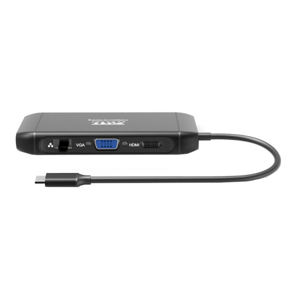 Port USB Type-C 4 x USB3.1|1 x Aux|Micro+SD Card Reader|1 x RJ45|1 x HDMI|1 x VGA|1 x Type-C PD Dock 100W - Black